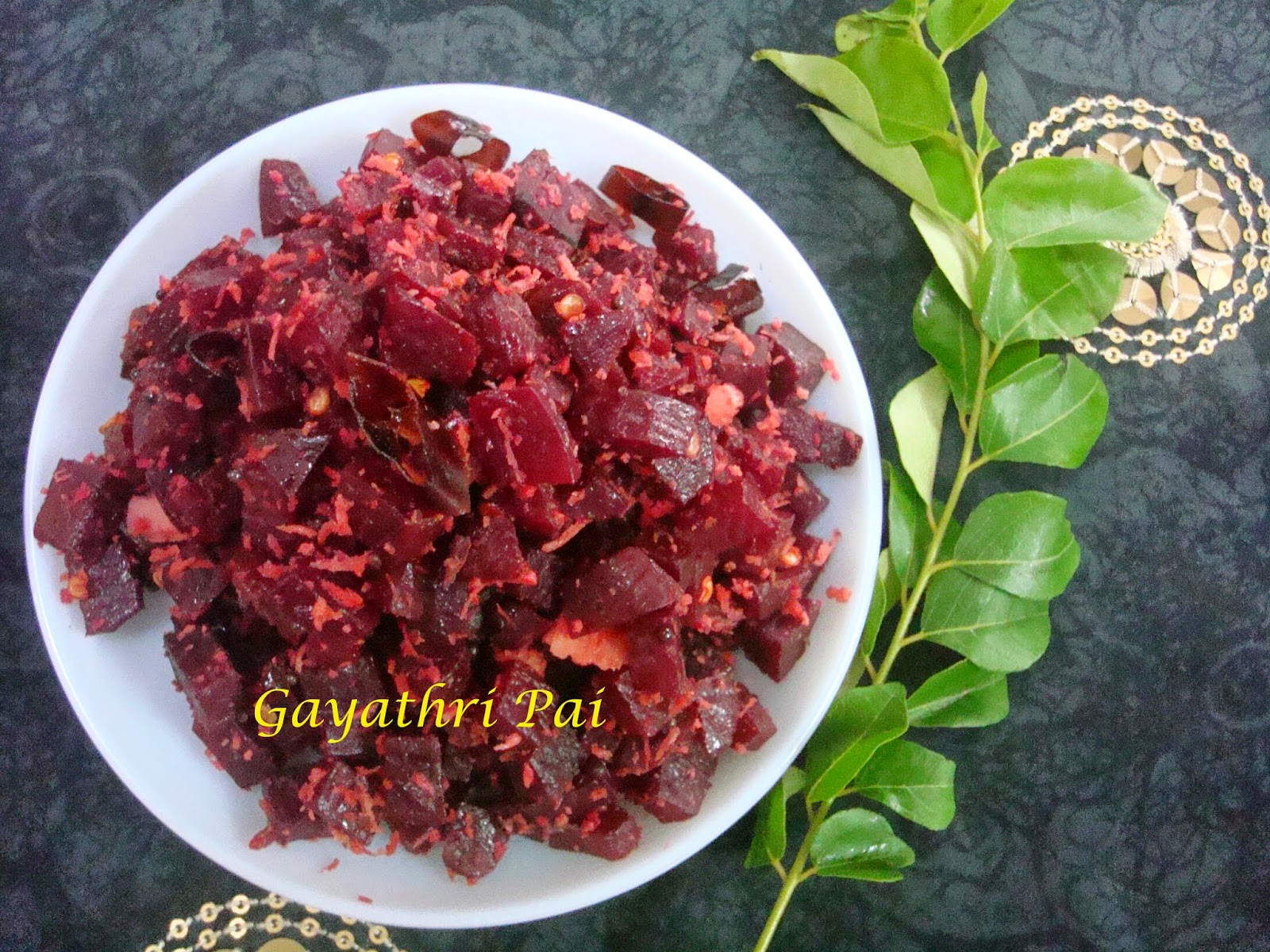 Gayathri Pai's Food Bytes Beetroot Upkari / Bhaji.