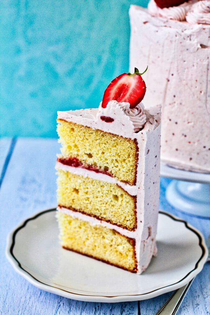 Strawberry cake slice