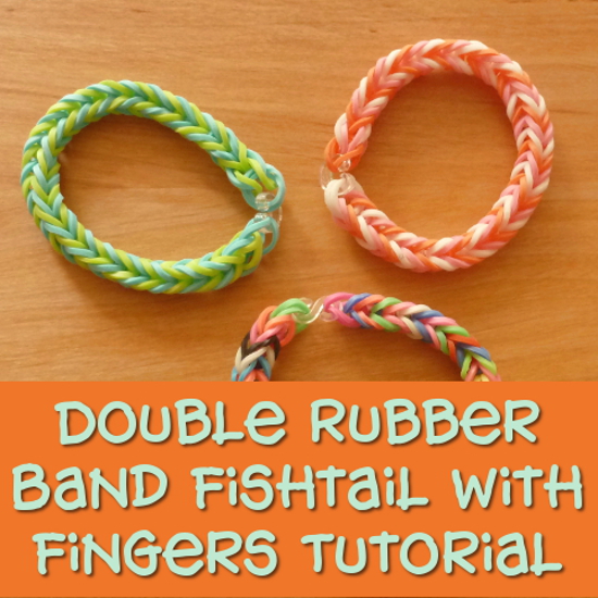 Double Fishtail Bracelet Rubber Band Crafts Without Loom Inverted
