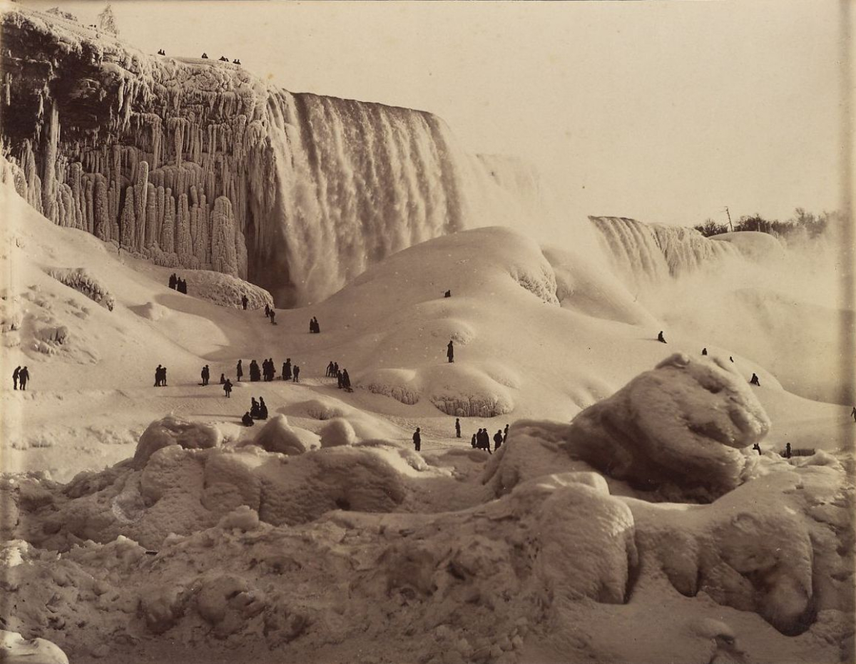 frozen Niagara Falls old photos