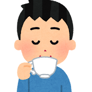 紅茶を飲む人のイラスト（男性）