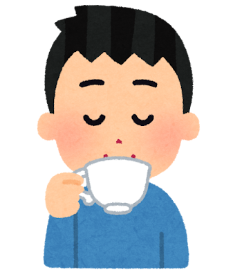 紅茶を飲む人のイラスト（男性）