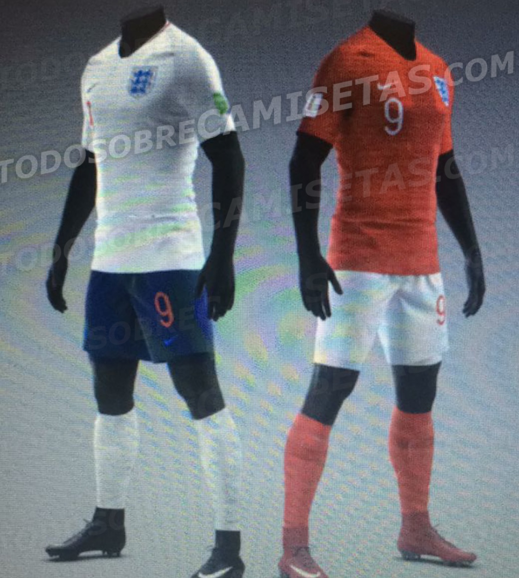 Away kits of England for cup 2018 leaked online