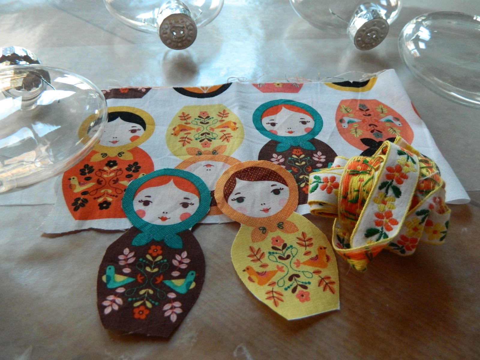 the vintage umbrella: Nesting doll ornaments