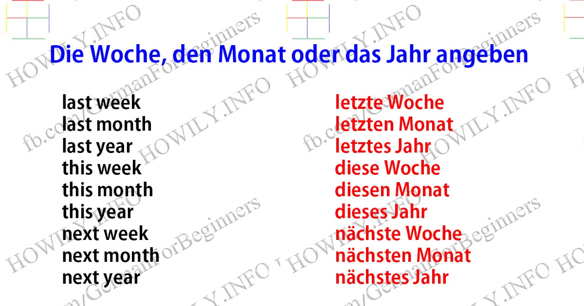 Die Woche, den Monat oder das Jahr angeben