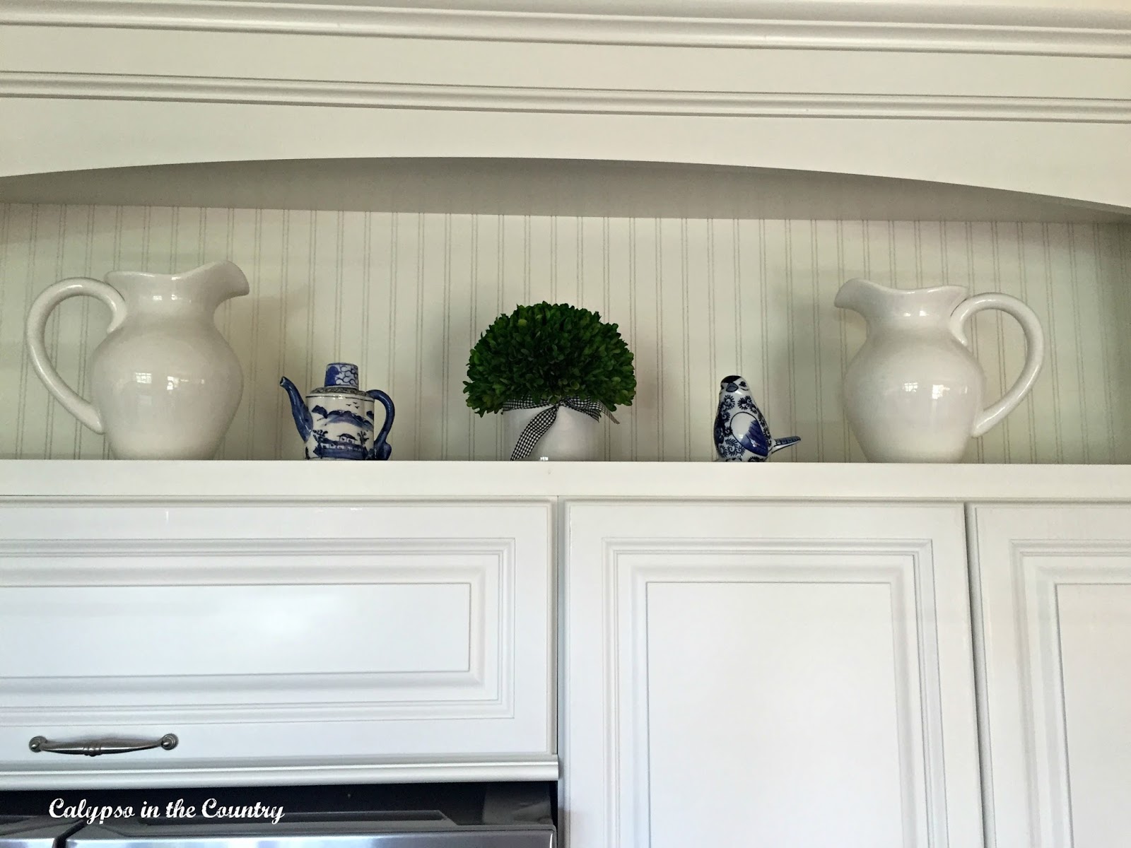 Blue and white accessories Blue and white accessories in white kitchen
