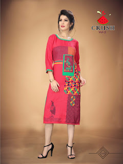 Watermelon Crush vol 2 Rayon kurtis wholesaler. buy online Crush vol 2 Daily wear rayon kurtis L XL XXL Size at Diwan fashion Surat.