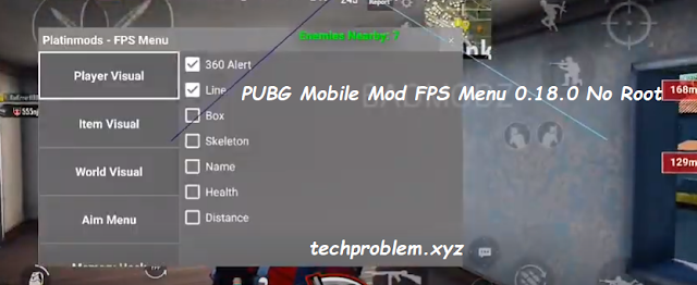 PUBG Mobile Mod FPS Menu 0.18.0 No Root - ESP Hack Apk