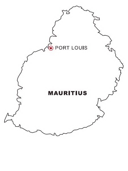 Map of Mauritius for coloring | COLOR AREA