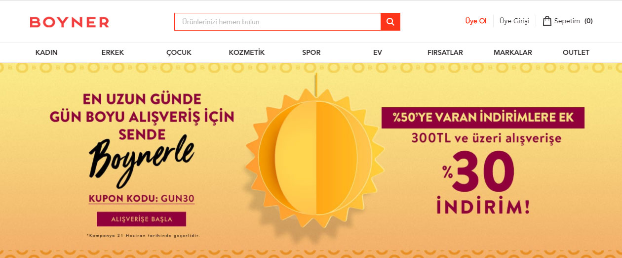 Boyner 21 Haziran İndirimli Ürünler Kampanyamerkez