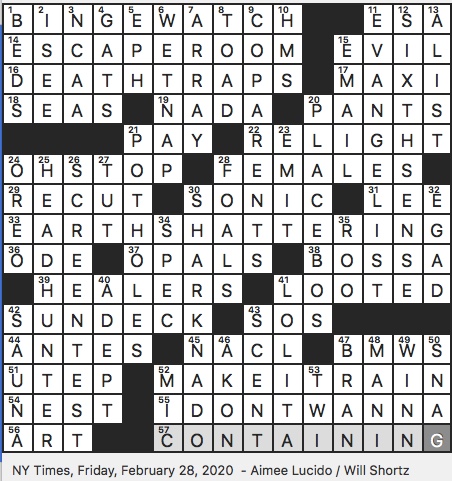 Rex Parker Does the NYT Crossword Puzzle: February 2020