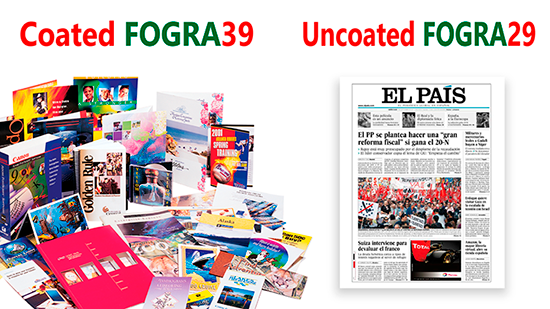 Perfiles de color ICC coated Fogra39 u uncoated Fogra29