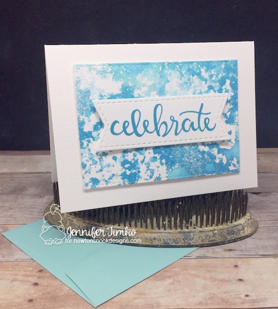 Celebrate card by Jennifer Timko | Birthday Essentials Sentiment Stamp Set by Newton's Nook Designs #newtonsnook #handmade