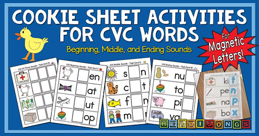 NEW! Cookie Sheet Activities for CVC Words, plus Beginning, Middle, and Ending Sounds!