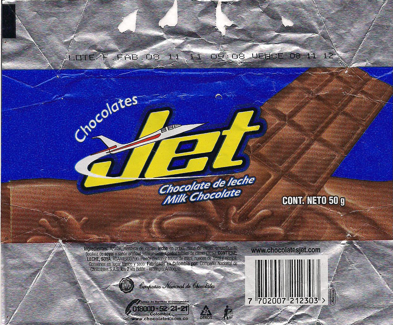 notas chocolates jet