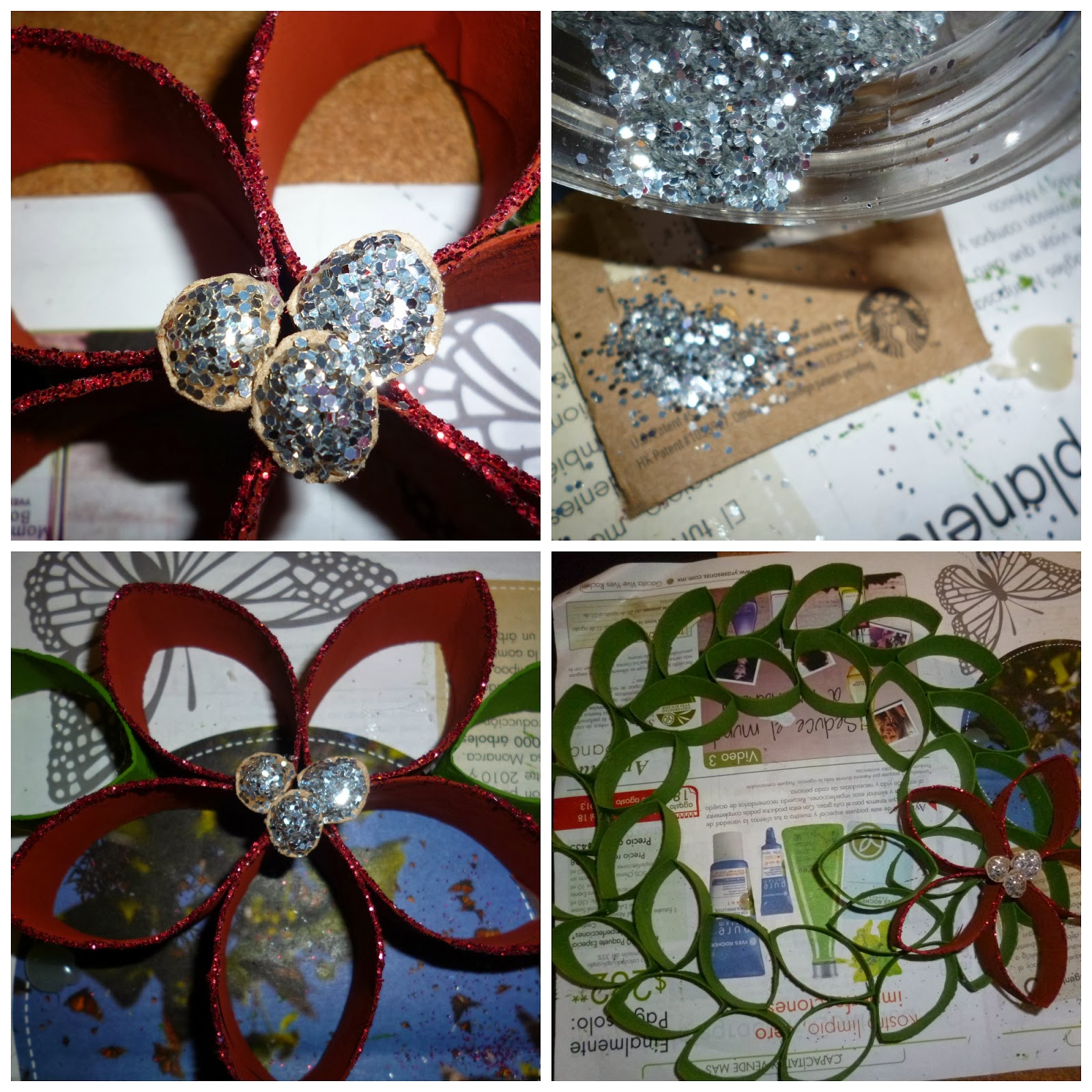 DE TODO Y NADA: Corona de navidad con rollos de papel (DIY)