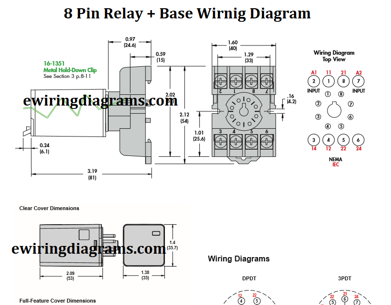 8 Pin Relay Base Wiring Diagram - DPDT Relay Diagram | Electrical
