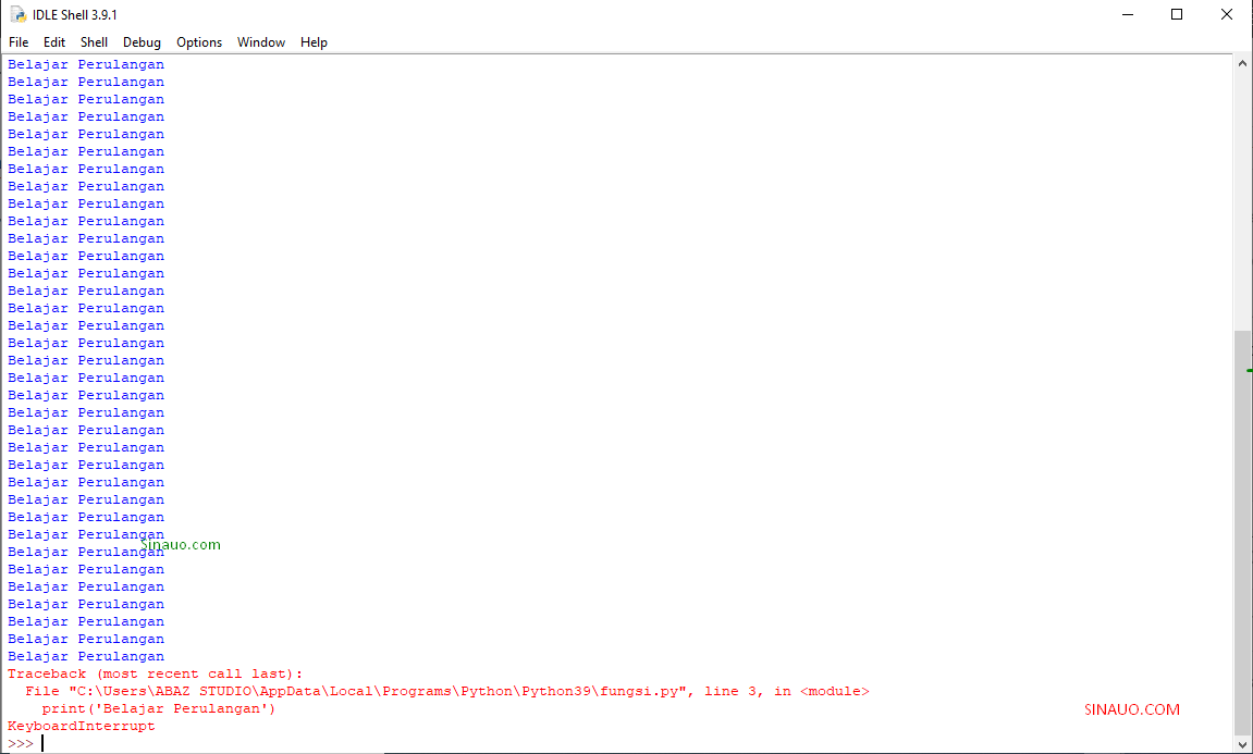 Belajar Perulangan While pada Bahasa Python - Sinauo.Com