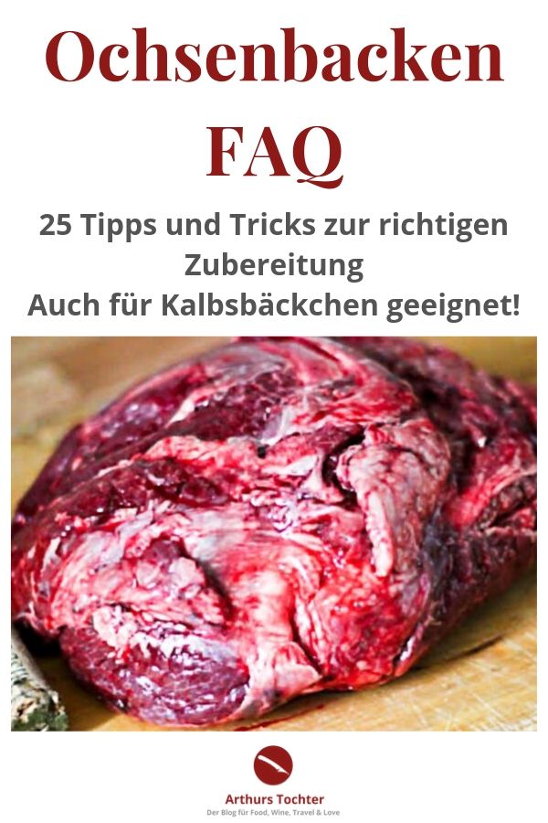 FAQ mit 25+ Tipps zur perfekten Zubereitung von Ochsenbacken / Ochsenbäckchen / Kalbsbäckchen. Vom Einkauf und den Kosten über's Parieren, Anbraten und Schmoren bis zur Sauce und den Beilagen ... + Links zu den besten Rezepten