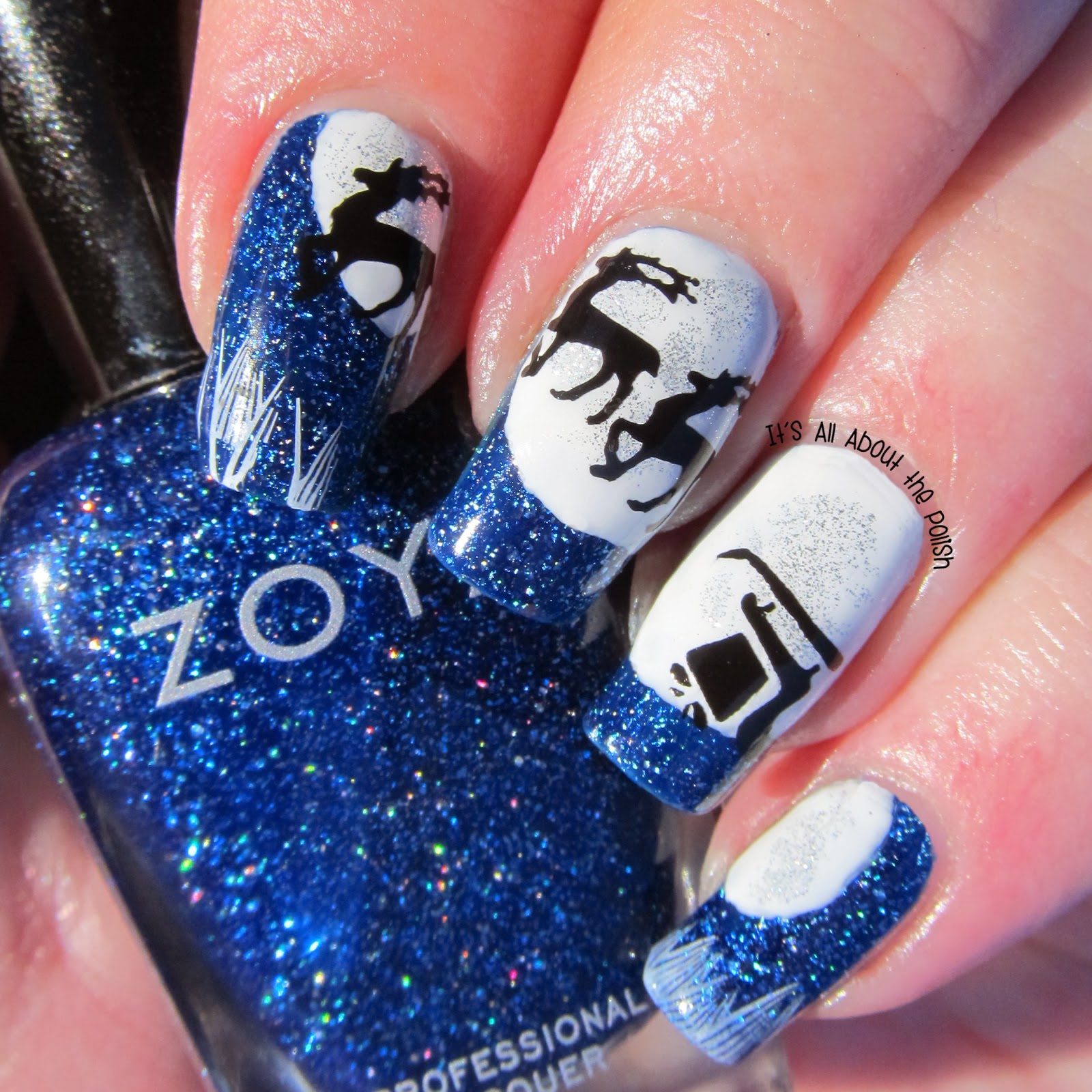 It's all about the polish: Santa and Sleigh with Moon Nail art tutorial ...
