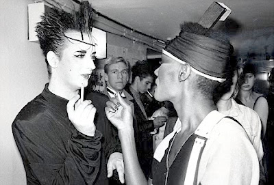 Boy George with fag in hand