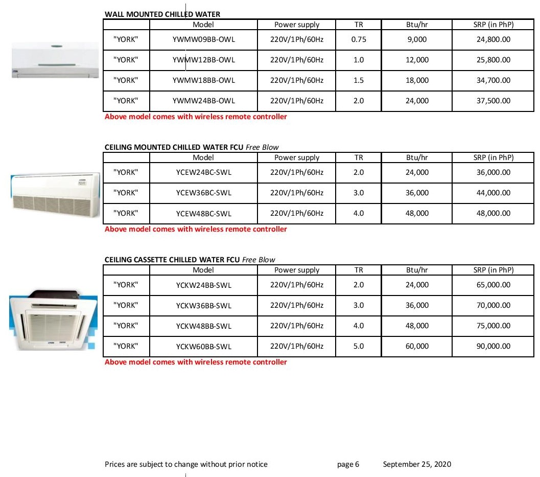 YORK AIR CONDITIONERS