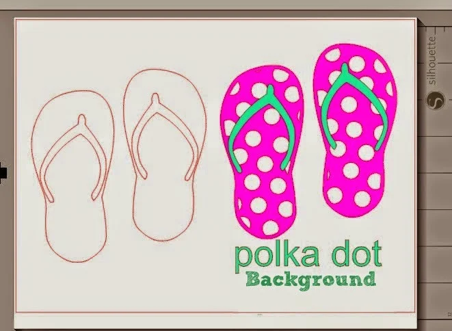 How to Fill a Silhouette Design or Text With a Cuttable Background (Free Studio Cut File), polka dot, flip flops, Silhouette Studio