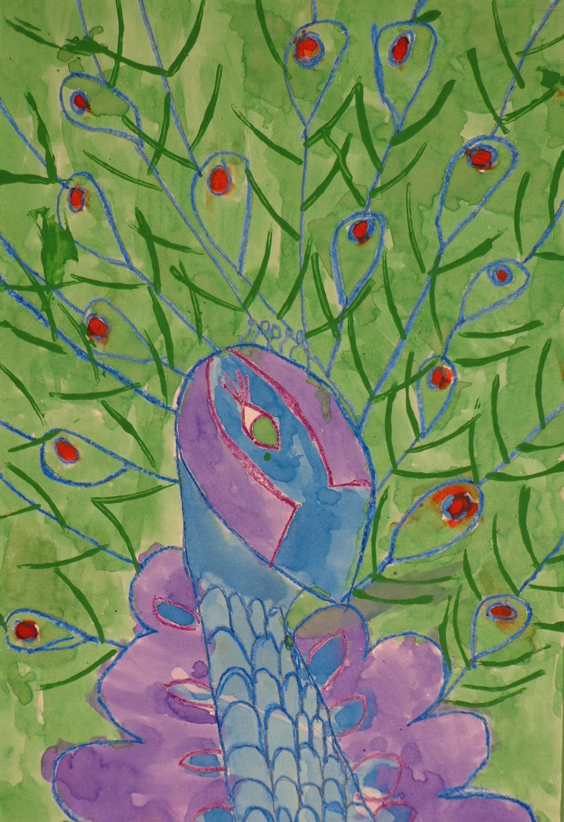 The Art Factory Watercolor Peacocks