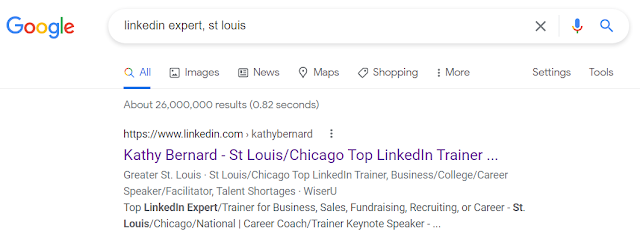 LinkedIn expert Google search