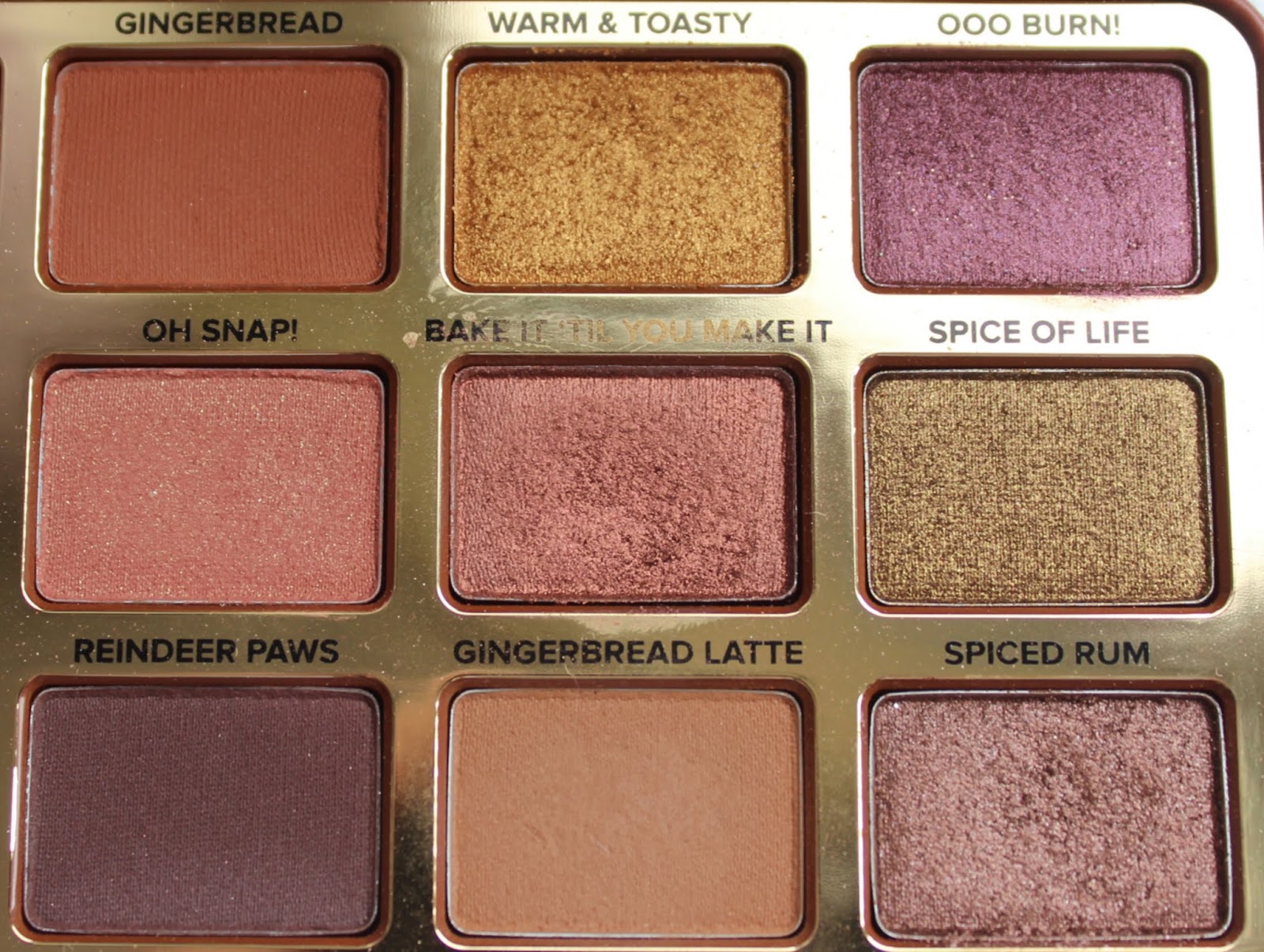 Too Faced Gingerbread Spice Eyeshadow Palette & Swatches... Makeup