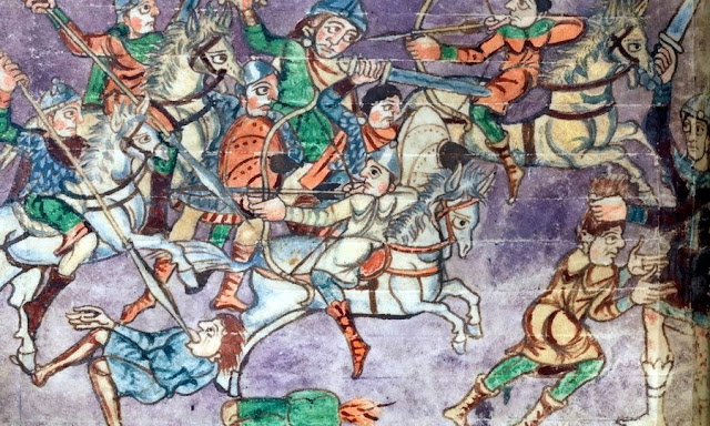 Франкские всадники атакуют конных стрелков