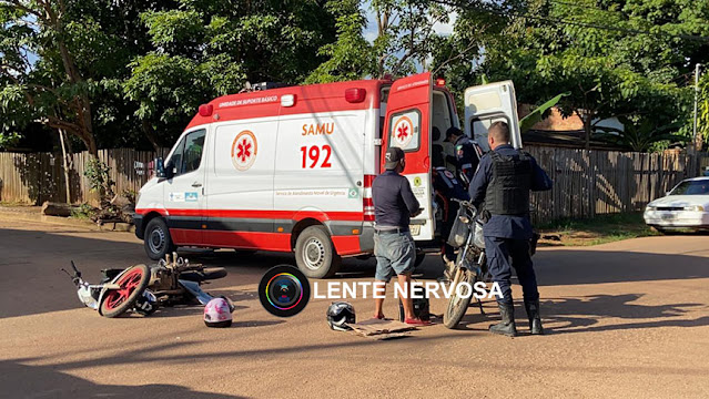 Três pessoas ficam feridas em acidente com motos na zona sul da capital – FOTOS E VÍDEO
