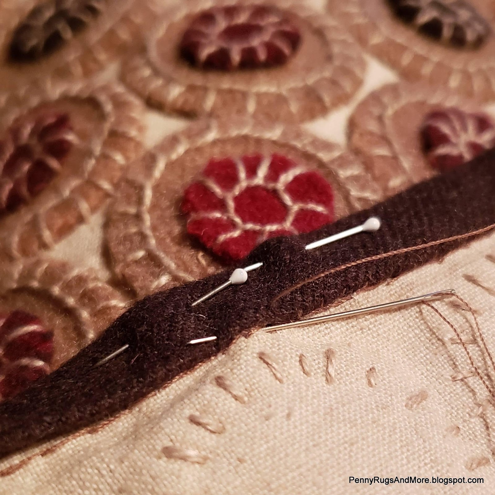 Penny Rugs and More Brown Diamonds Mat