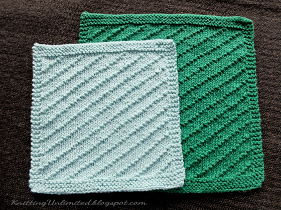 Diagonal Seed Dishcloth. Free dishcloth pattern no.03 from KnittingUnlimited