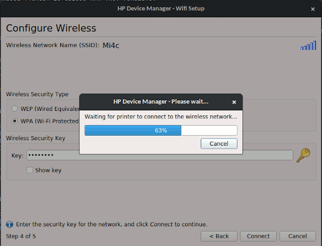 Waiting for printer to connect to wireless devices