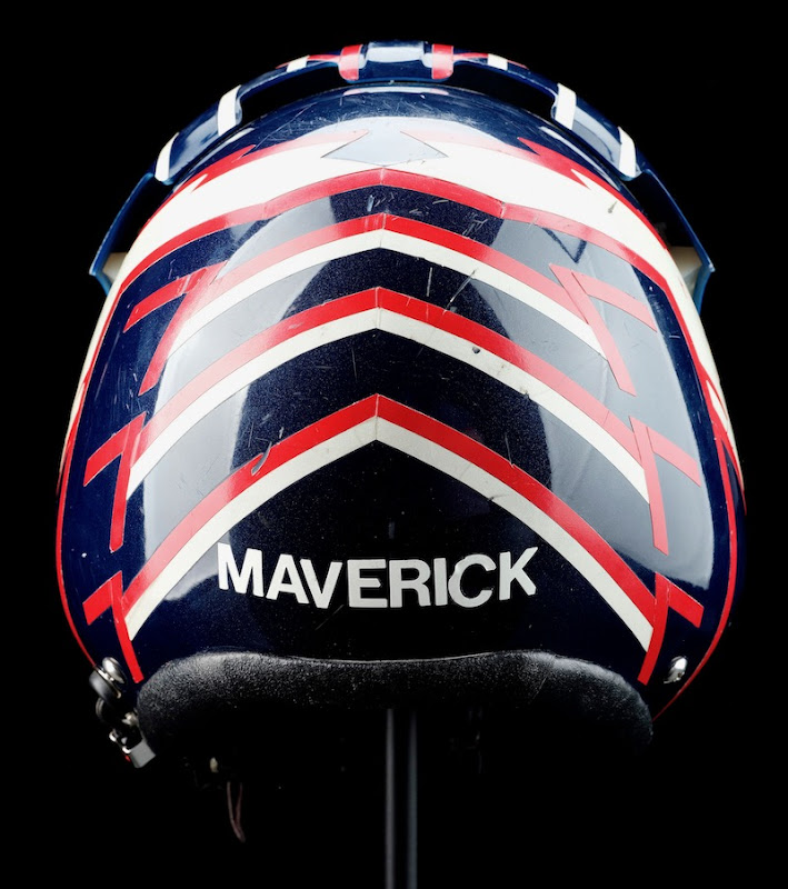 Top Gun Maverick fighter pilot helmet back.