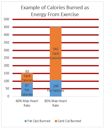 fat calories carbohydrates breakdown during intensity low represents minutes example chart