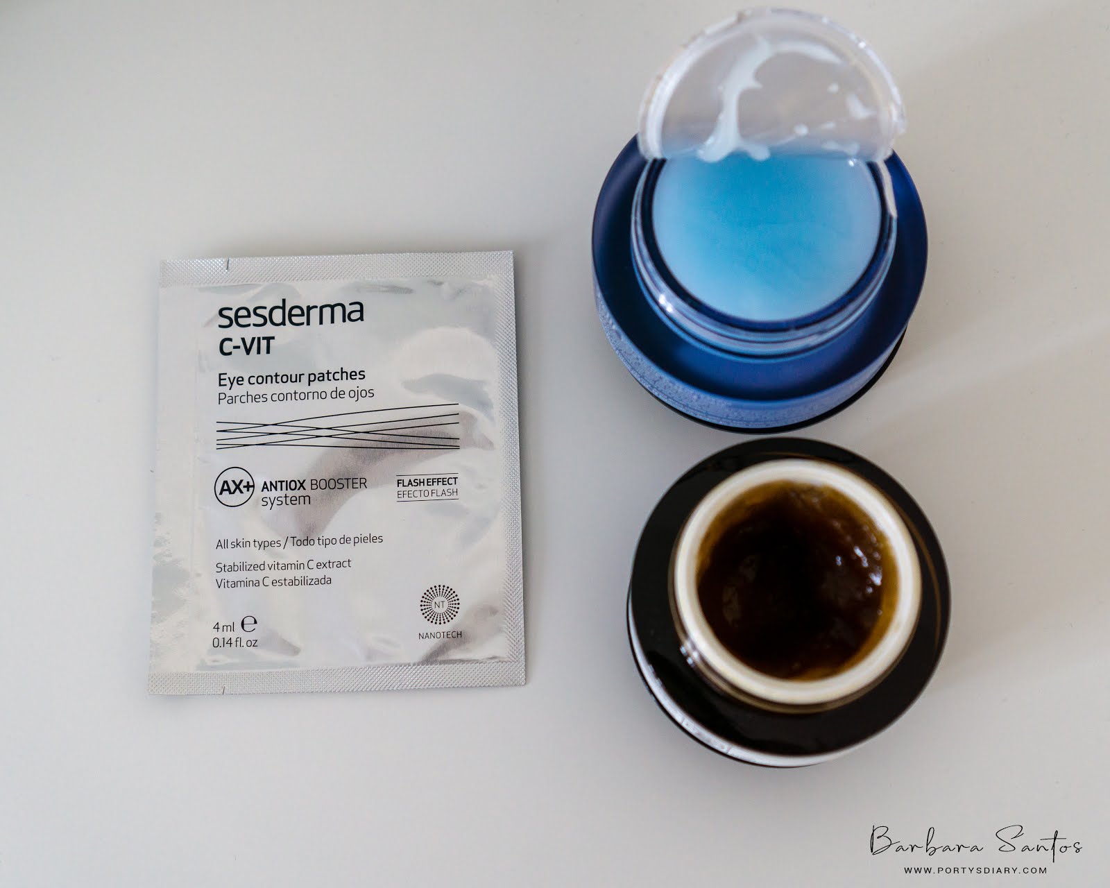 Sesderma C-Vit eye patches, Belif Aqua bomb sleeping mask and The true tincture mask - chamomile