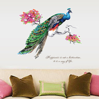 gambar stiker dinding motif burung cenderawasih