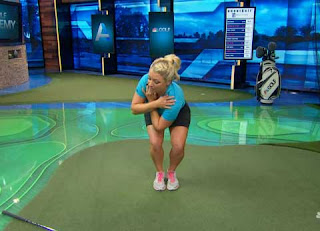 Annabel Rolley beginning the twist part of the stretch