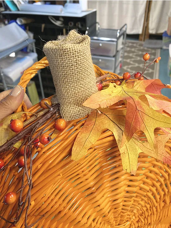 burlap stem and fall foliage