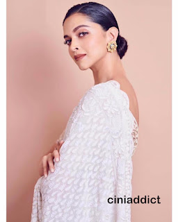 Deepika Padukone in White Saree