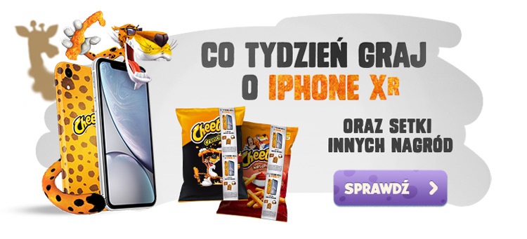 Wygraj smartfon iPhone XR 64 GB biały + etui Cheetos Konkurs