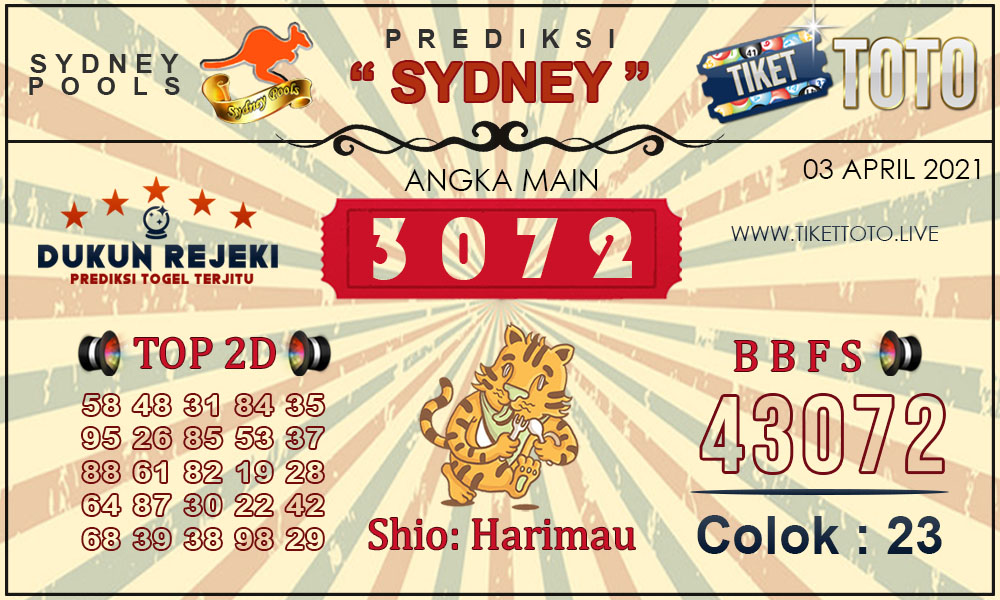 Prediksi Togel SYDNEY TIKETTOTO 03 APRIL 2021