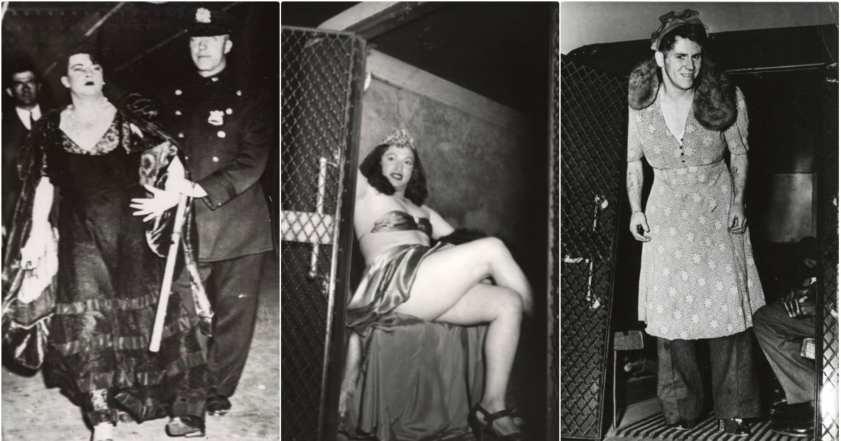 Vintage Photographs Of Men Arrested For Cross Dressing In New York