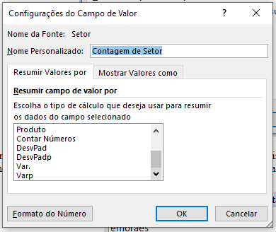 Figura 6: Sem opção de contagem distinta.