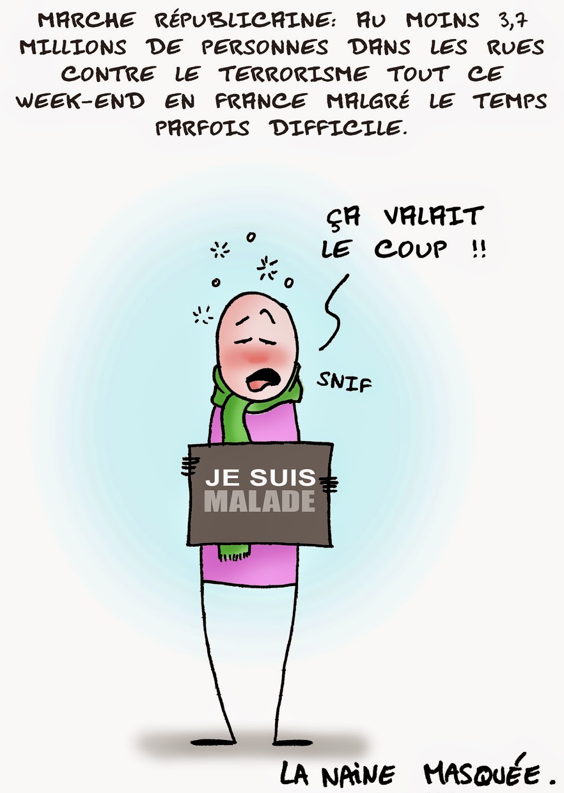 le petit dessin du jour je suis malade....