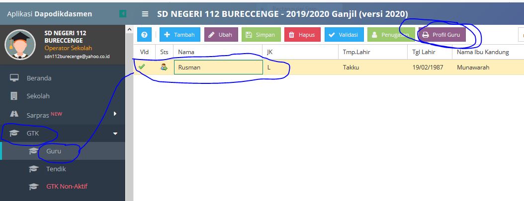 Cara Mencetak Profil Guru Di Dapodik 2019 Rusman