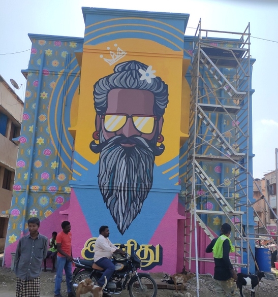 Kannagi Nagar Art district off OMR Beautiful wall paintings in Chennai