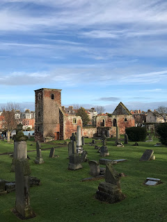 A view of the graveyard at Kirk Ports and the ruins of St Andrew’s Kirk by Kevin Nosferatu for the Skulferatu Project